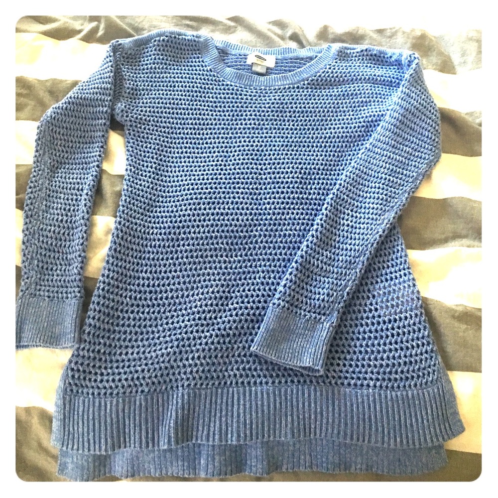 Blue knitted sweater