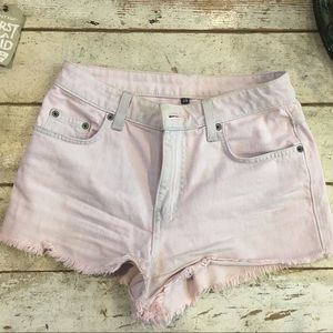 Light purple/pink denim shorts