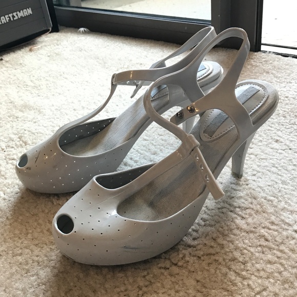 Melissa Shoes Melissa Harajuku Tstrap Heels Grey Size 8 Poshmark melissa harajuku t strap heels grey size 8