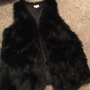 Black fur vest