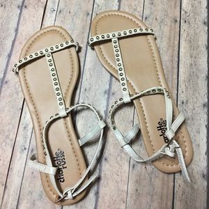 Gold stud sandals