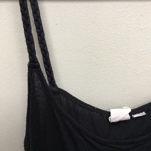 Black tank with braided straps