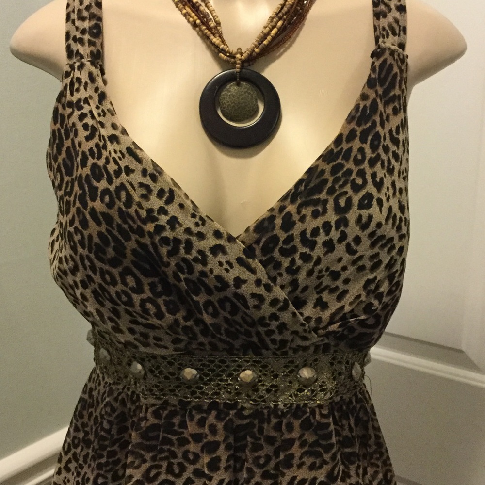 Beautiful brown animal print dress.