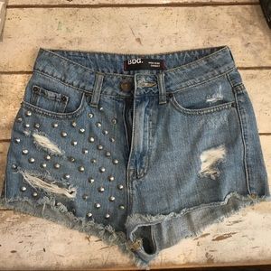 Studded BDG high waisted denim shorts