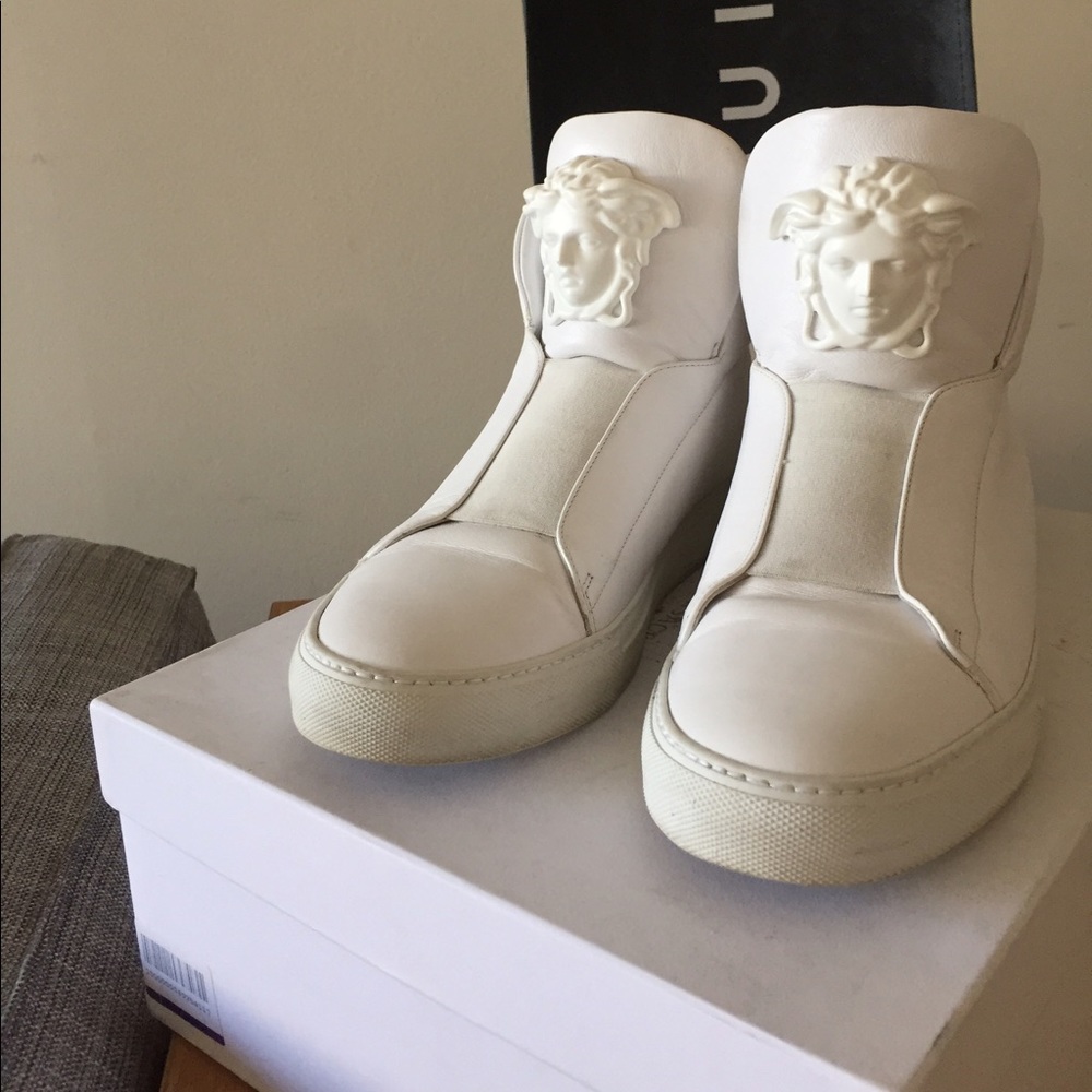 Versace High top Sneakers Vitello Bianco