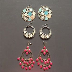 3 pairs of earrings