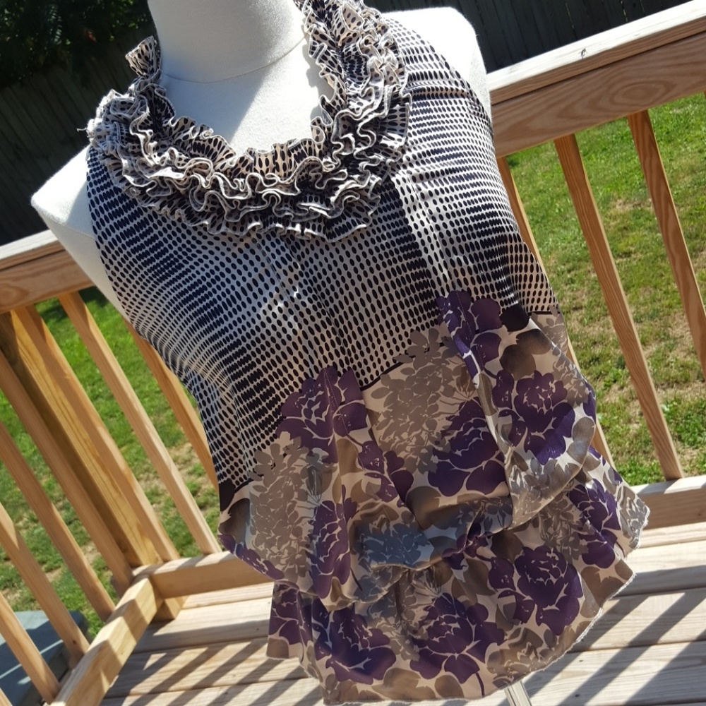 The Limited ruffle neck tank (XS)