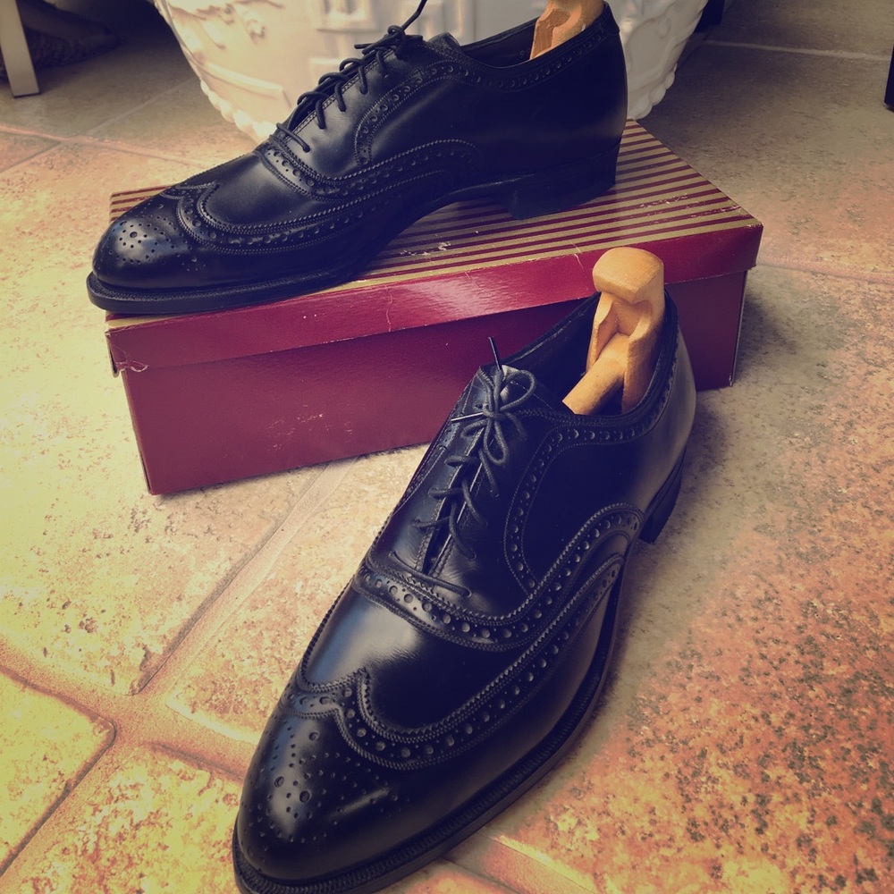 Franks Brothers New York black leather wing tips