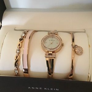 Ann Klein Watch & Bracelet Set