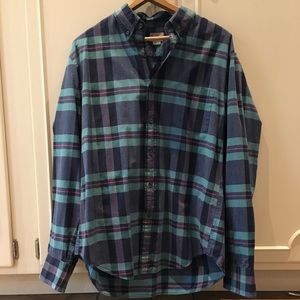 Men's J.Crew plaid long sleeve button down.