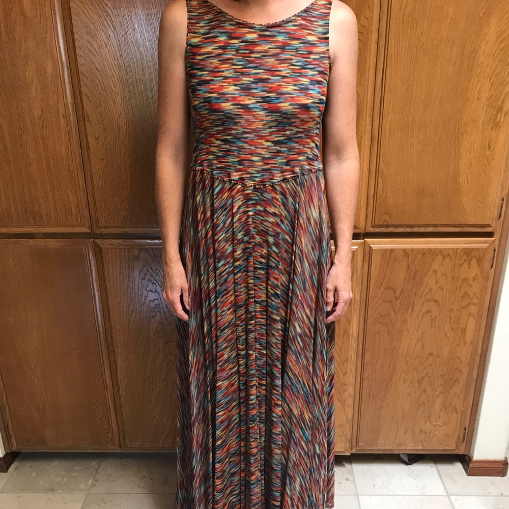 Vintage Missoni sleeveless stripe knit long dress