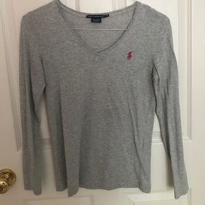 Ralph Lauren Gray Long Sleeve V-Neck
