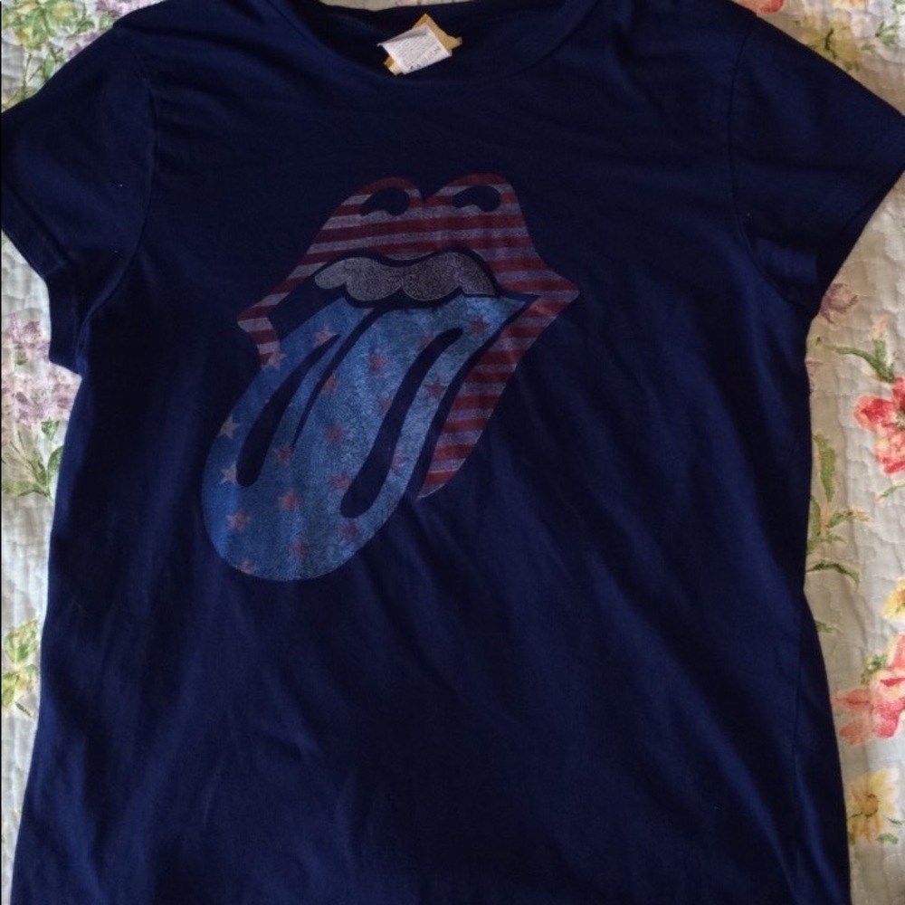 navy Rolling Stones tee
