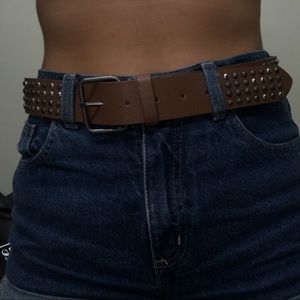 Studded brown belt