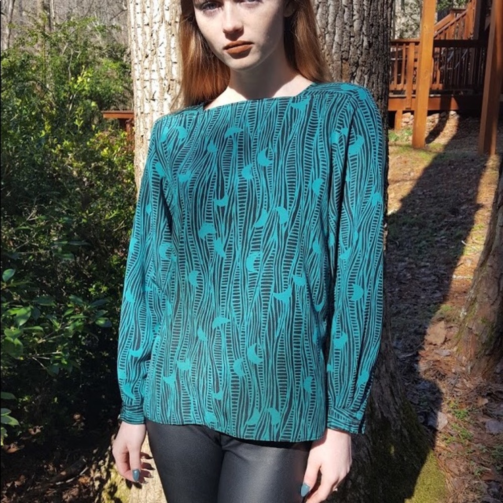 Campus Casuals of California Teal Blouse