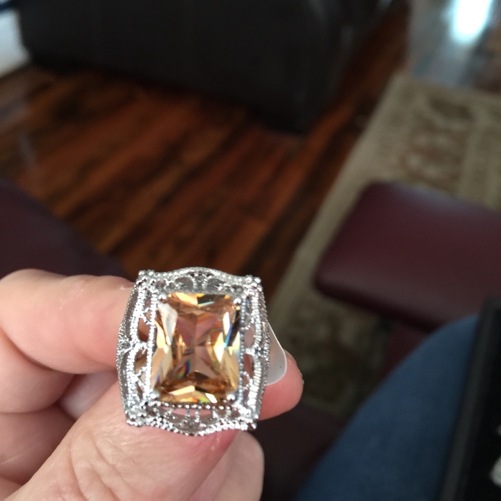 REDUCED-Sterling silver morganite ring