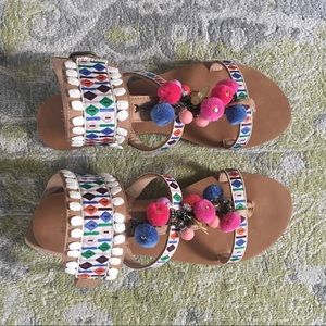 Mix No 6 Pom Pom Sandals *NEW W/ TAGS