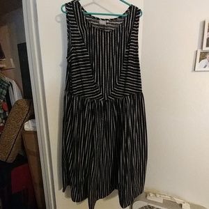 Fit and Flare dot stripe dress