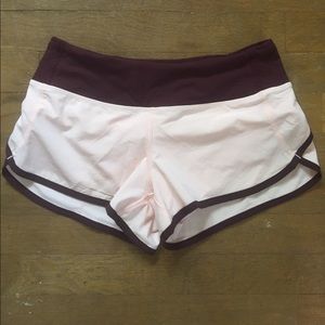 Lululemon- Pink and Maroon Speed Shorts