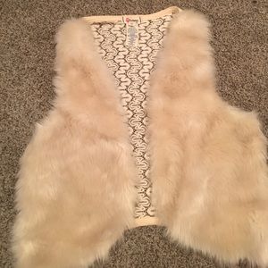 Fur/crochet vest