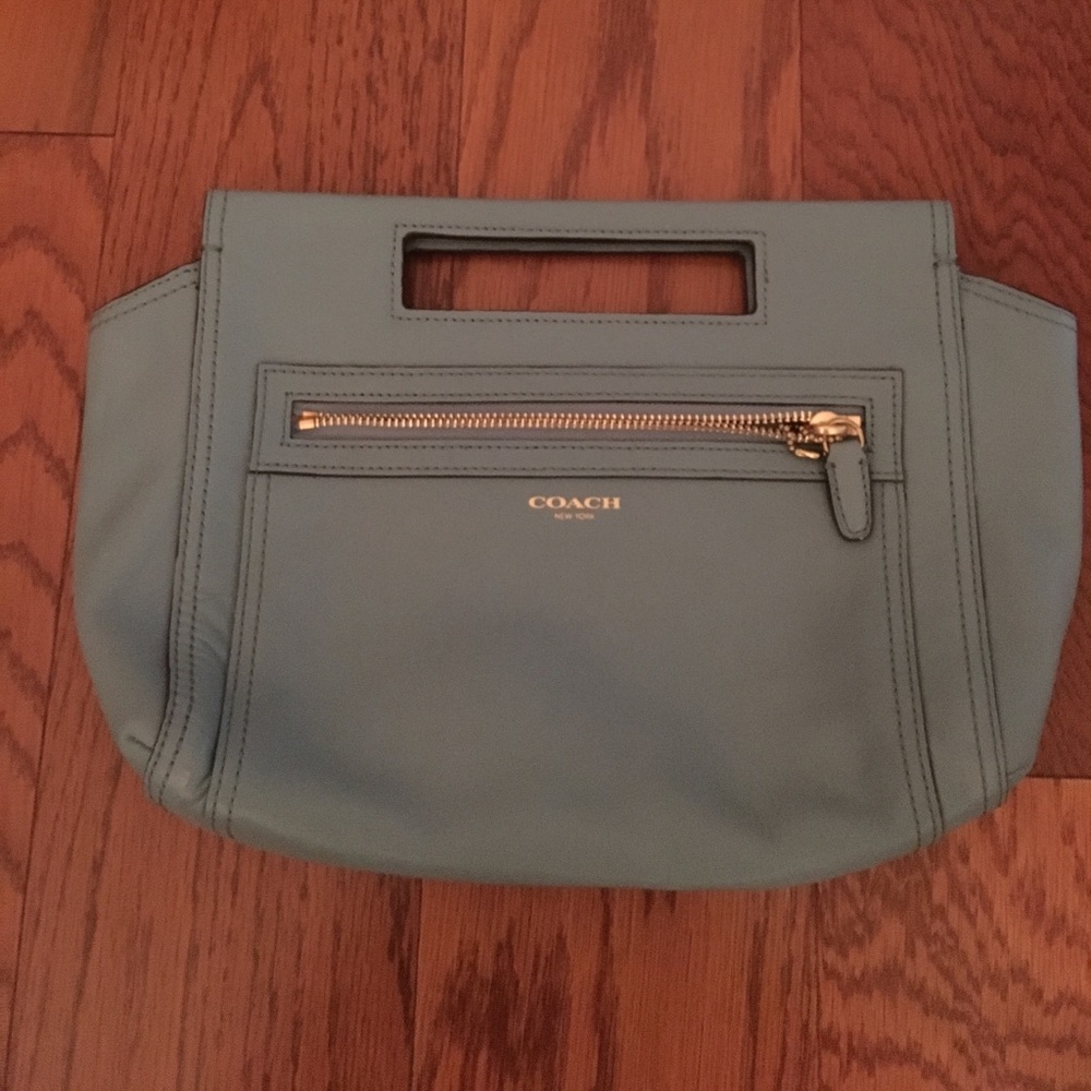 Light blue leather Coach handbag