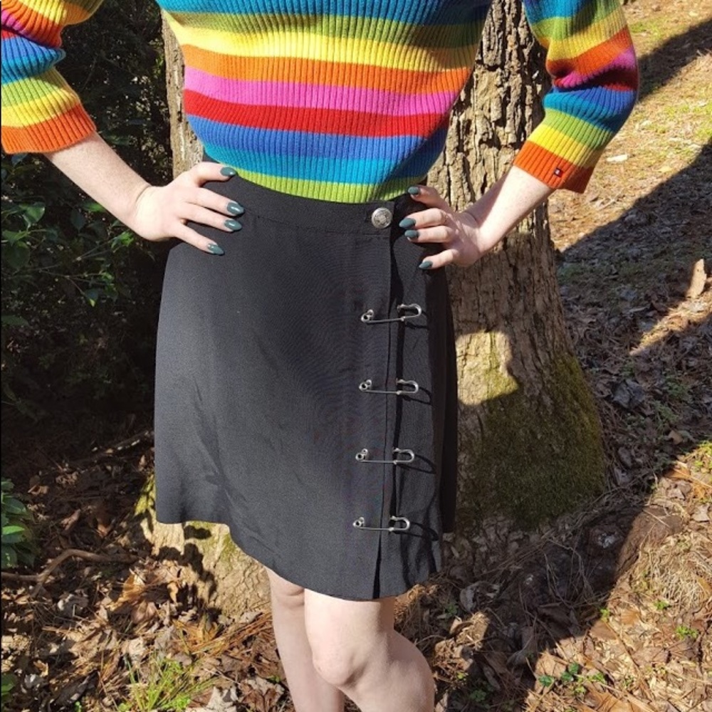 The Limited Black Safety Pin Skirt
