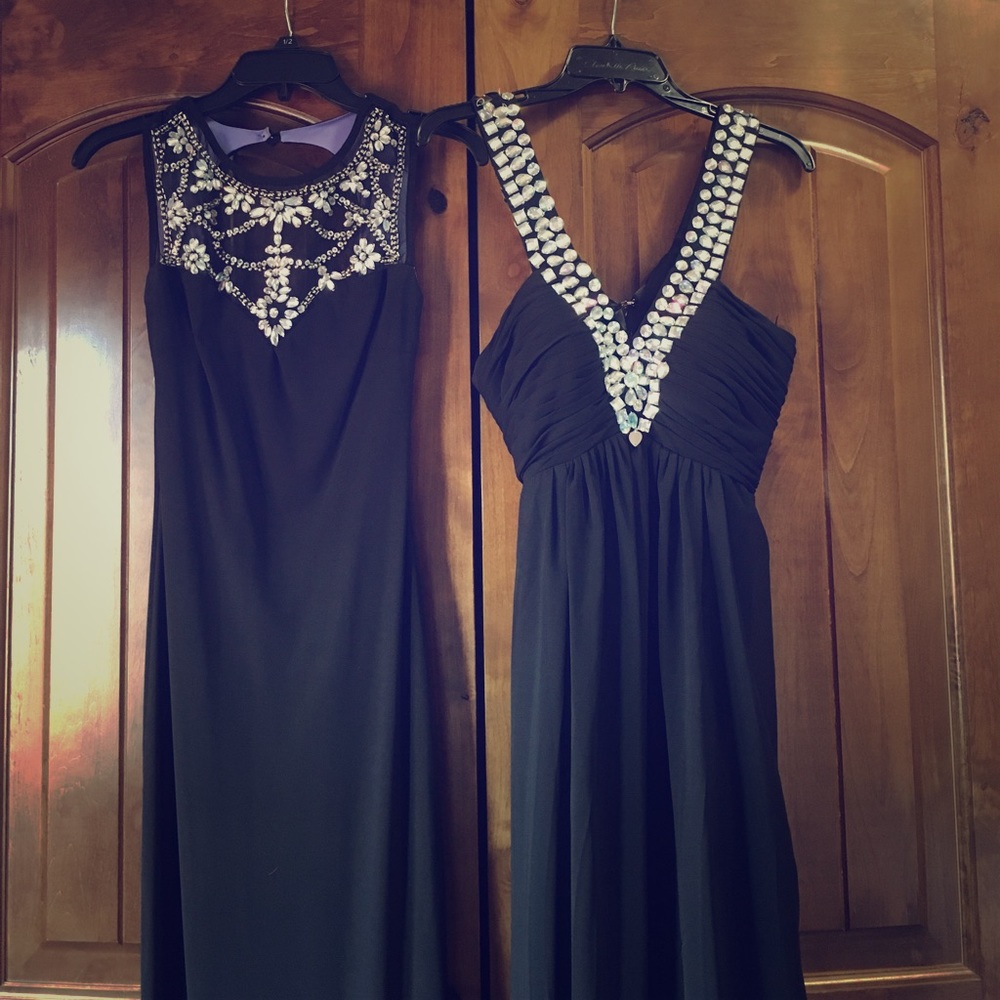 2 long black dresses size 3/4
