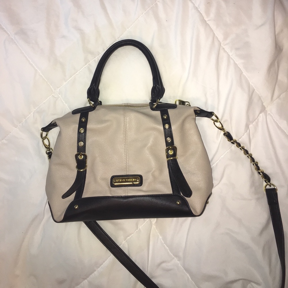 Cream and black Steve Madden purse