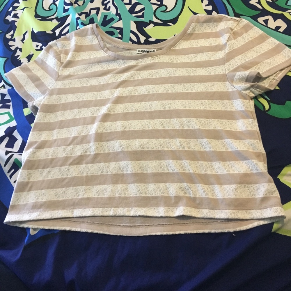 EXPRESS striped boxy-crop top