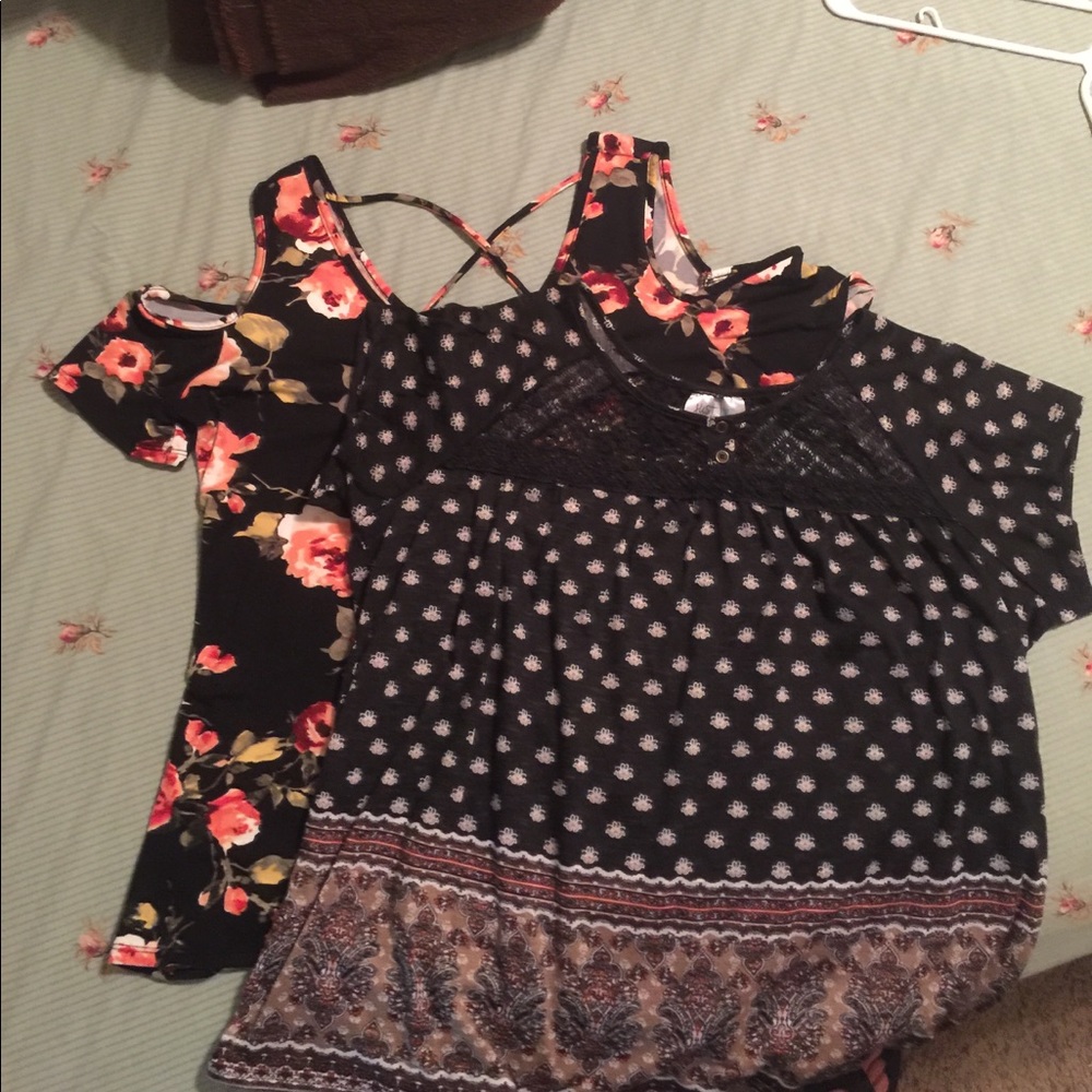 2-black floral tops