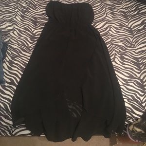 Black high low strapless dress