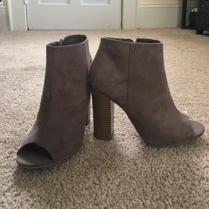 Peep toe booties