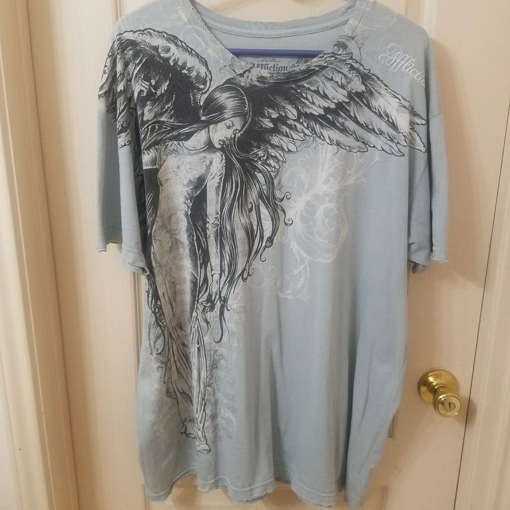 AFFLICTION Men T-Shirt Angel Wings graphic print