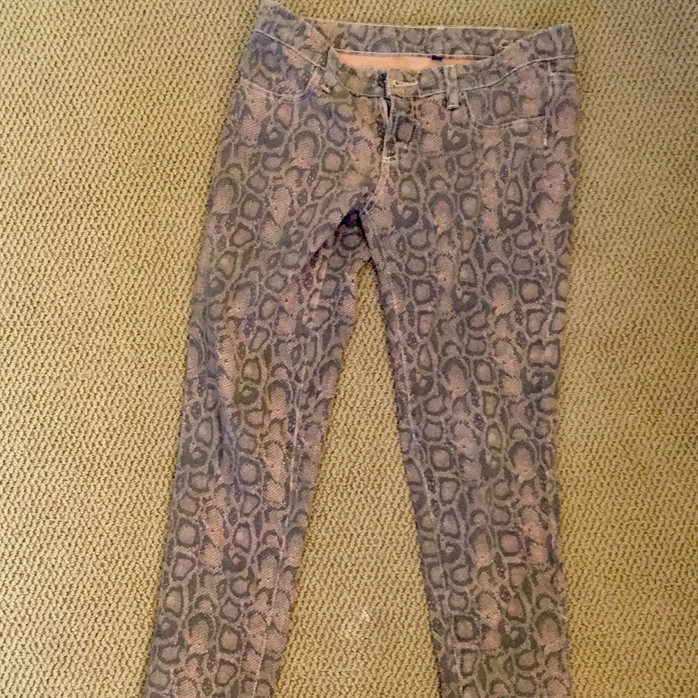 Carmar denim snakeskin pants
