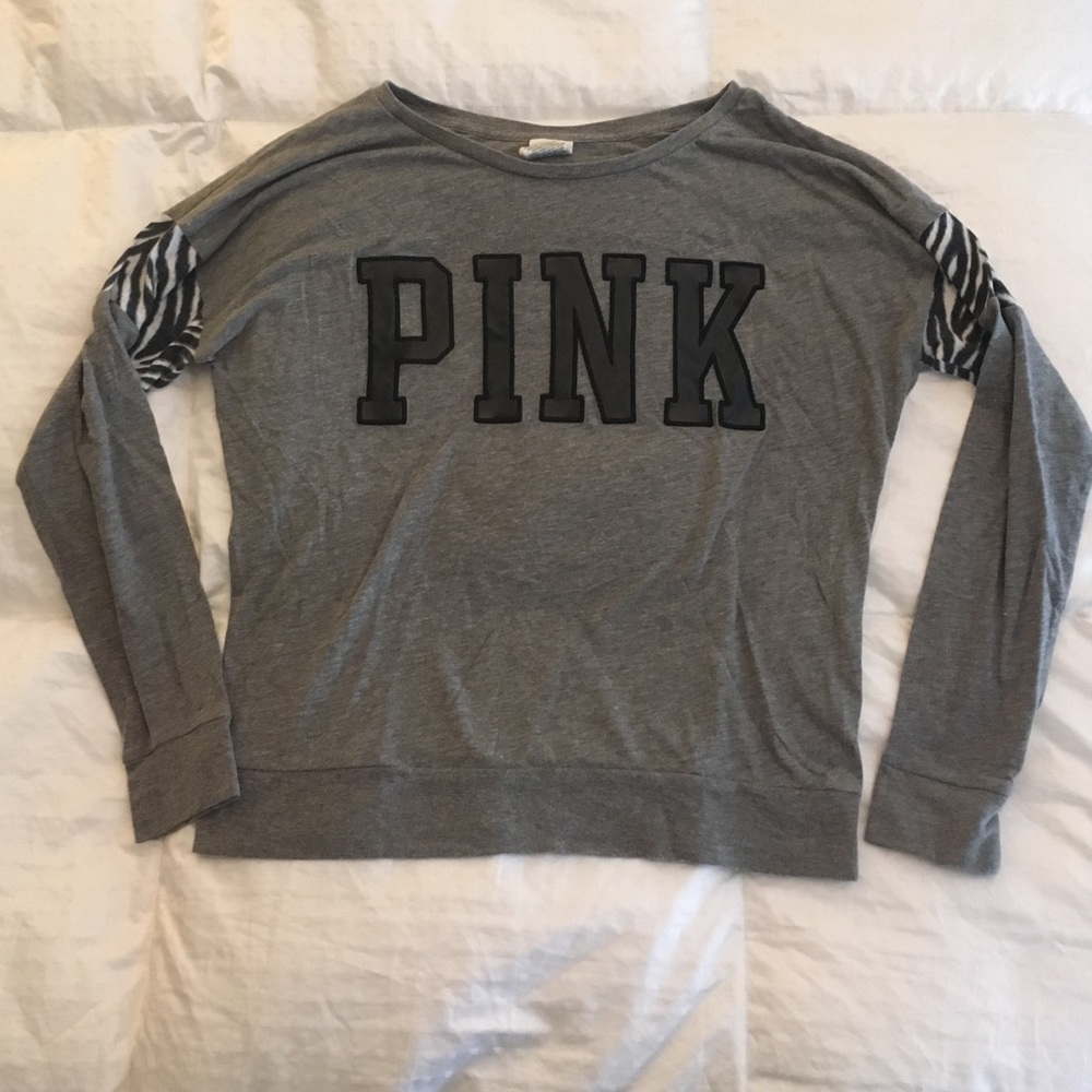 PINK T-Shirt Long Sleeve Gray