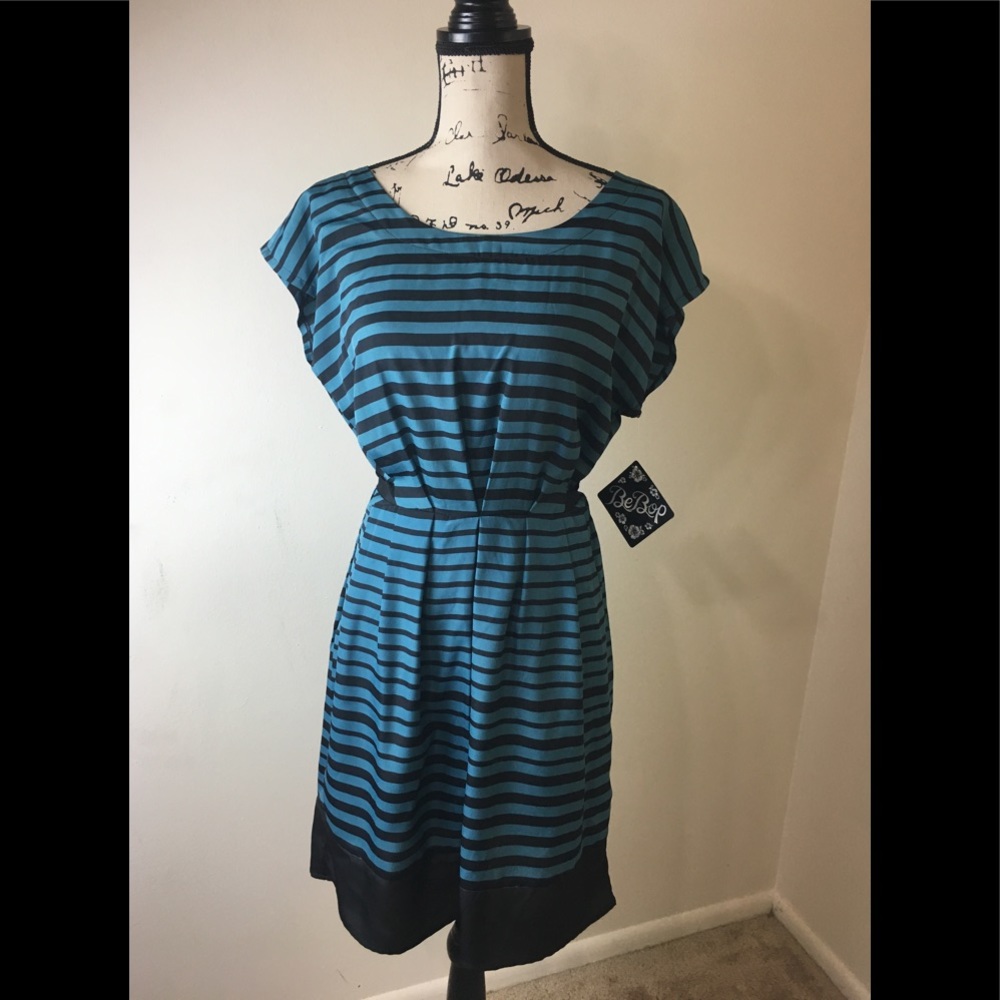 NWT Black and Blue Striped Dress