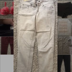 Jcrew Gray Denim toothpick cropped Size 33