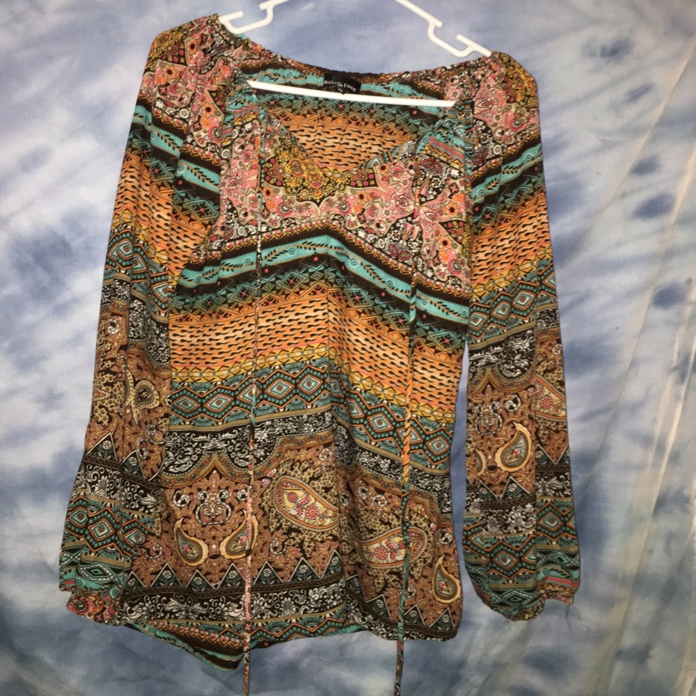 Beautiful Bright Geopatterend floral Long Sleeve