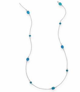 46" MULTISHAPE SYNTHETIC BLUE OPAL NECKLACE