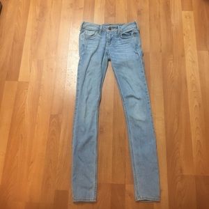 Light wash Hollister jeans.
