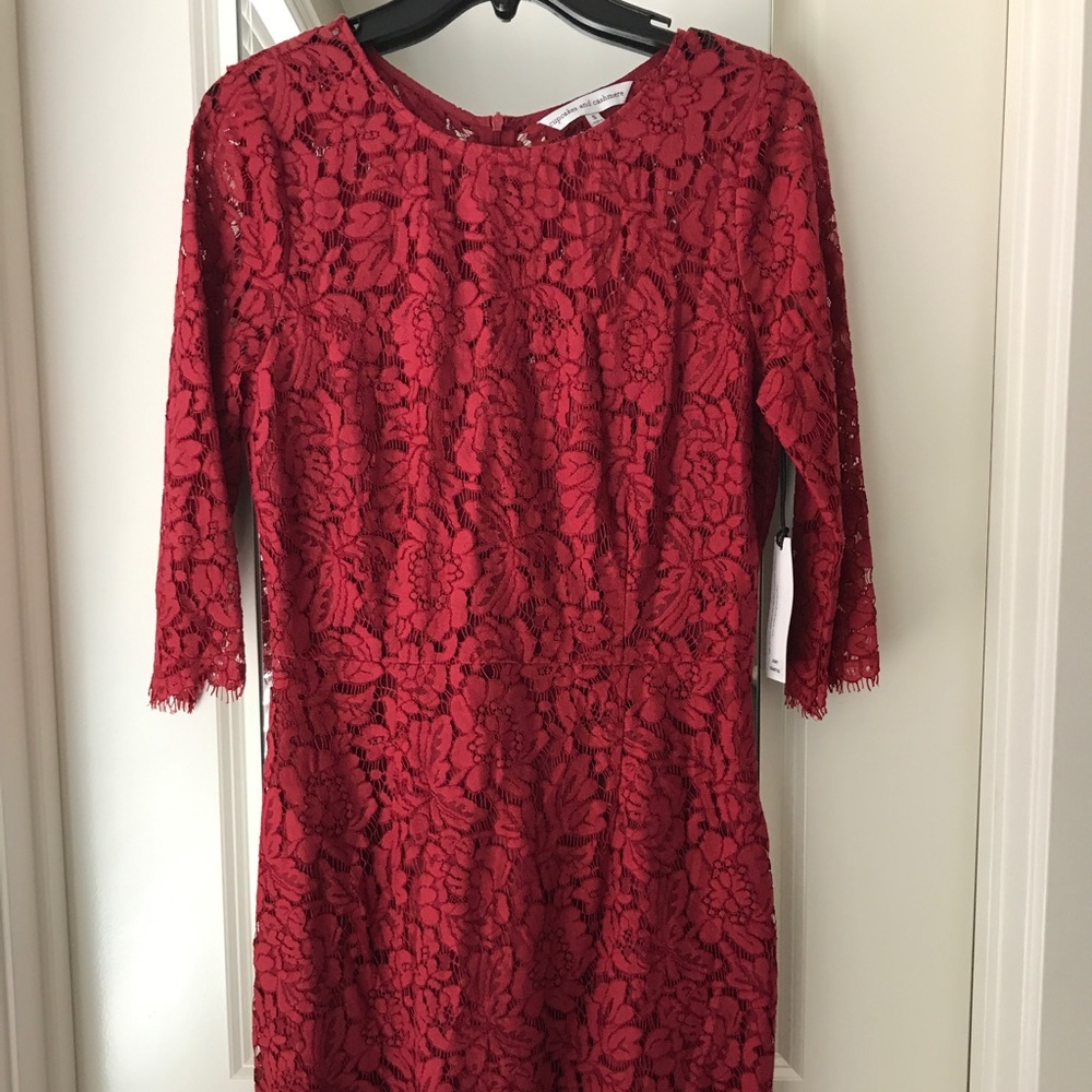 Cupcakes and Cashmere red lace holiday dress