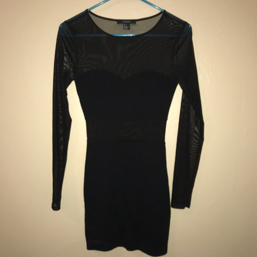 Back tight mesh dress