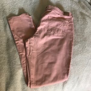 American Eagle Pink Stretch Skinny Jeans