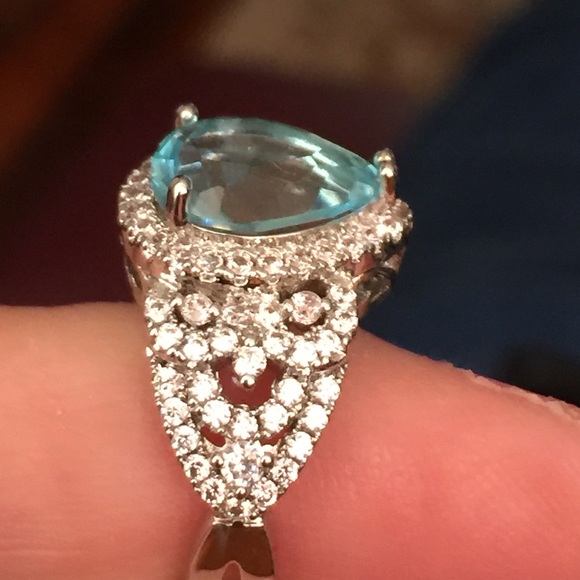 REDUCED-Sterling Silver 925 Aquamarine - Picture 2 of 2
