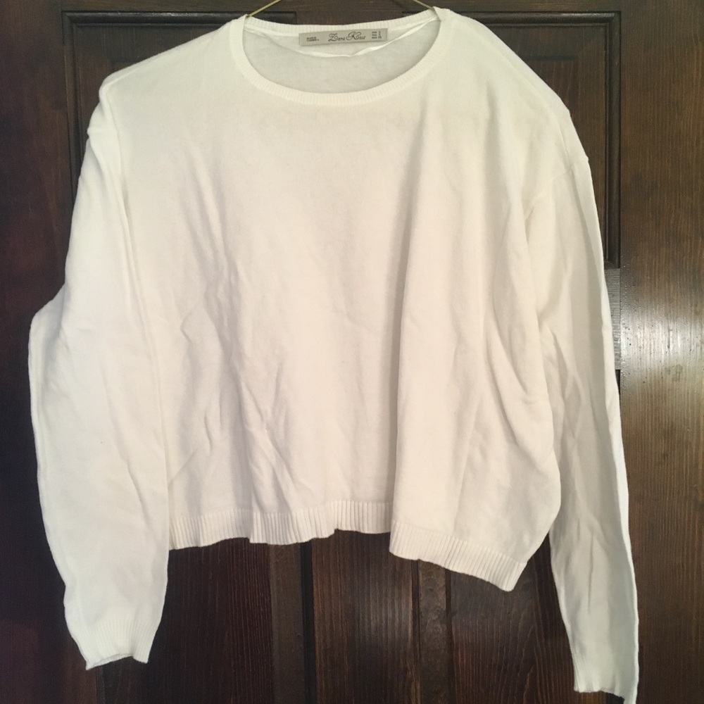 ZARA l Sweater Cropped White