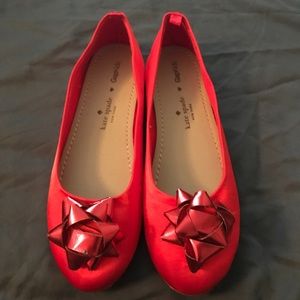 Kate Spade for GAPkids red satin bow flats sz3