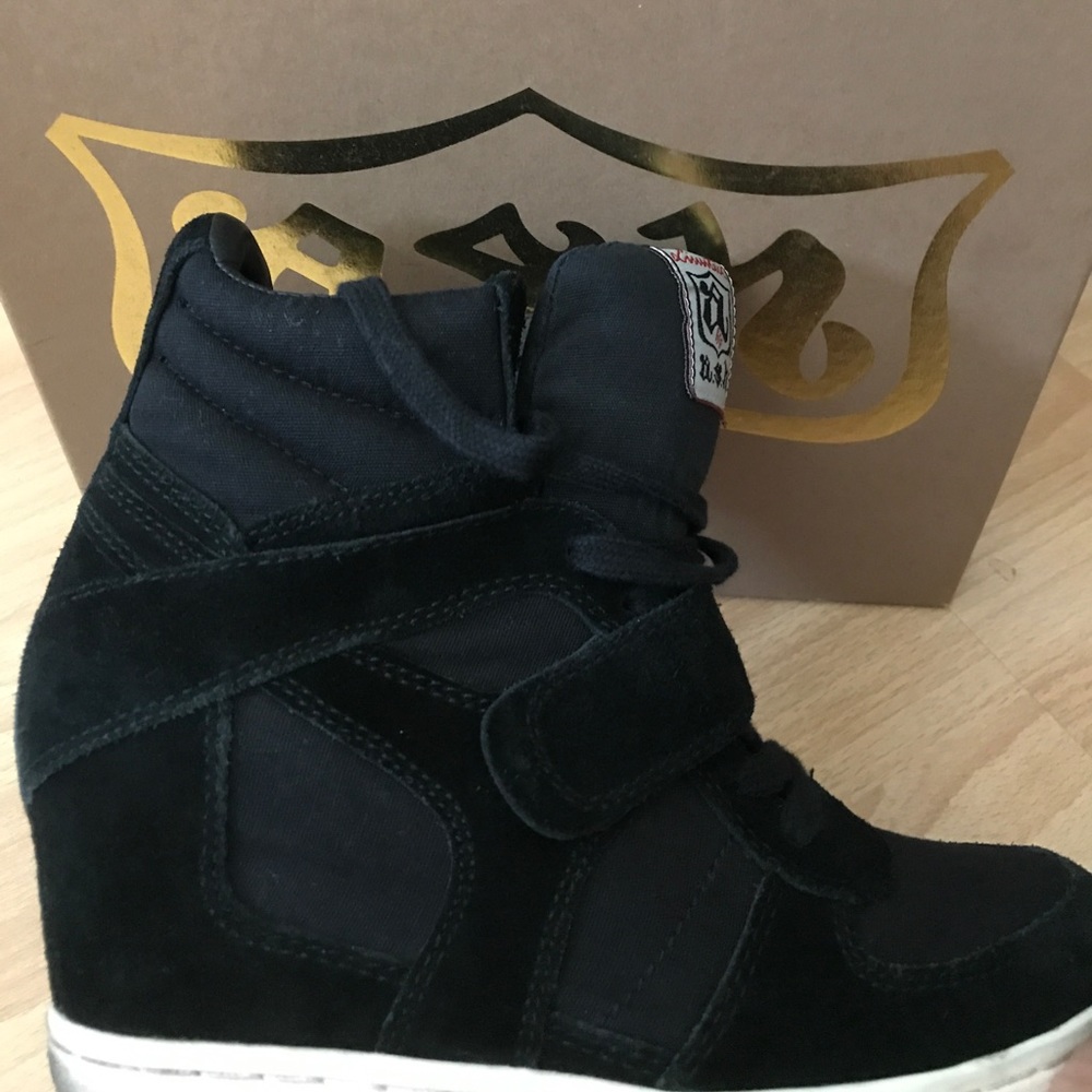 Ash Black Wedge Sneakers
