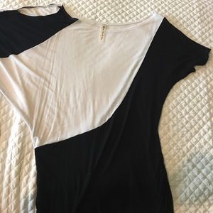 Super cute tan and black dress