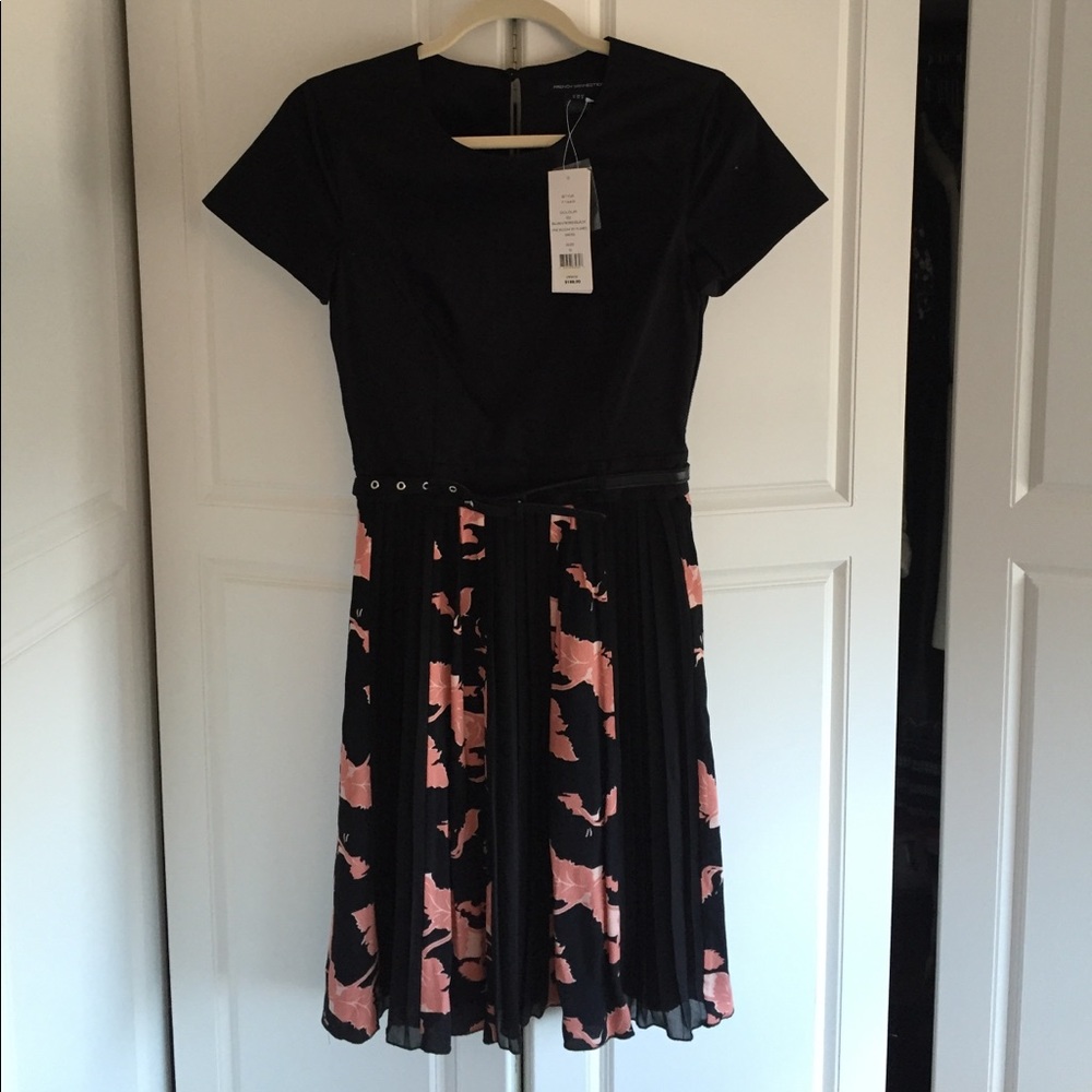 French Connection black and pink dress