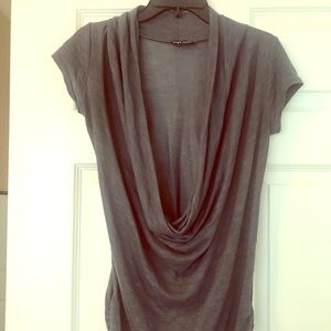 Dark grey low cut size medium top.